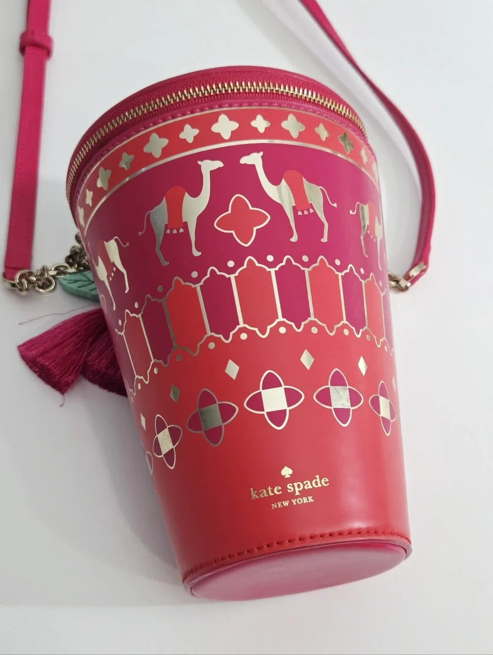 RARE KATE SPADE NEW YORK FULL PLUME TEA GLASS CROSSBODY BAG